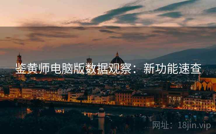 鉴黄师电脑版数据观察：新功能速查