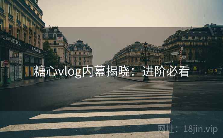 糖心vlog内幕揭晓：进阶必看