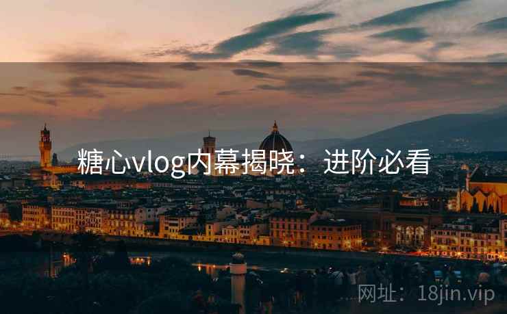 糖心vlog内幕揭晓：进阶必看